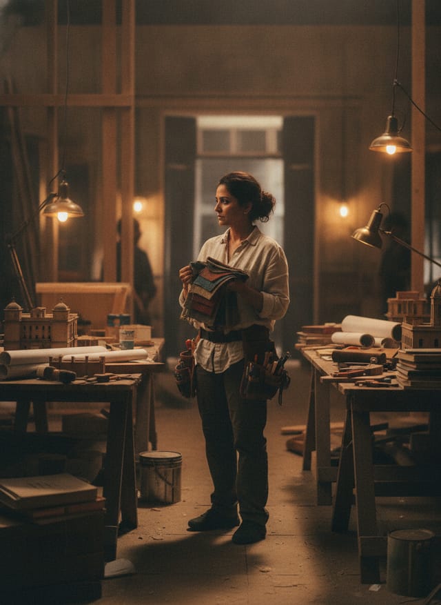 Production designer on a set build