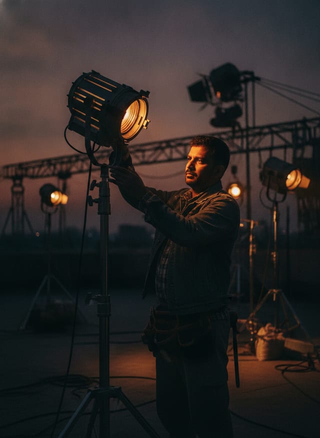 Gaffer rigging a light
